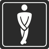 Gents Toilet Symbolic Sign - White Printed on Black ACP (150 x 150mm)