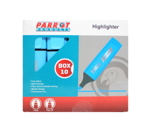 Parrot Products Highlighter Marker Box 10 Markers - Blue