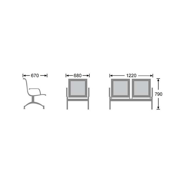 Airport Bench Heavy Duty Steel One-Seater