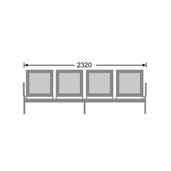 Airport Bench New Chrome Deluxe Four-Seater