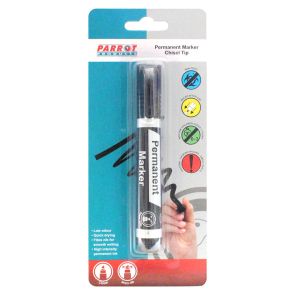 Parrot Products Chisel Tip Permanent Marker Black