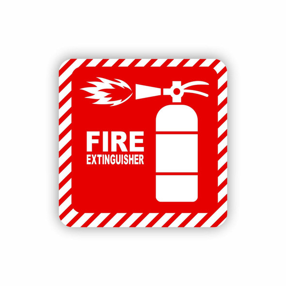 Parrot Products Red Fire Extinguisher Symbolic Sign on White ACP 150 x 150mm