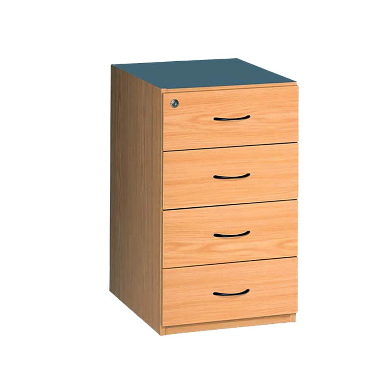 4 Drawer Desk Height Pedestal with No Top