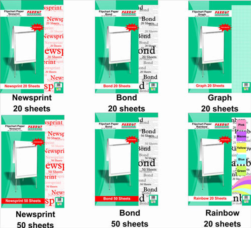 Flipchart Rainbow Paper 20 Sheets - 860610mm