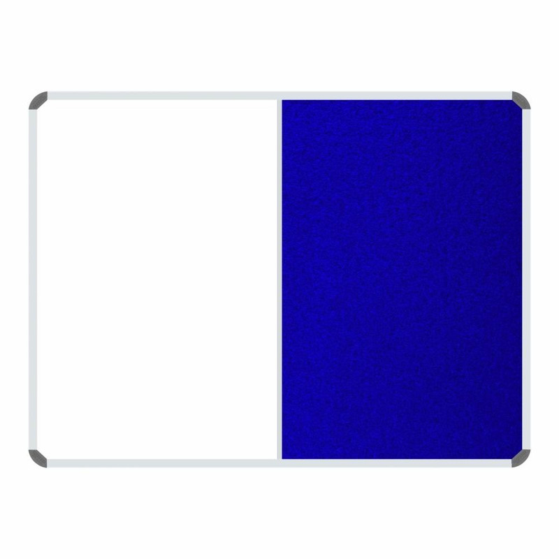 Non-Magnetic Combination Whiteboard 1200900mm - Royal Blue Felt