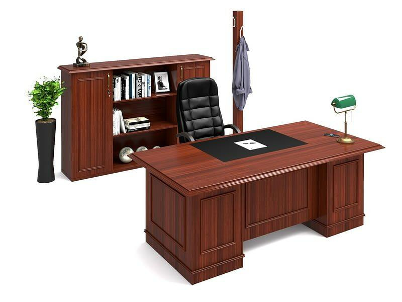 Barcelona Executive Desk in Veneer Wood