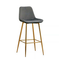 Contempo Manhattan Fabric Bar Stool - Grey