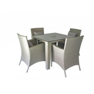 Lu Garden Square Wicker Table with 4 Chairs