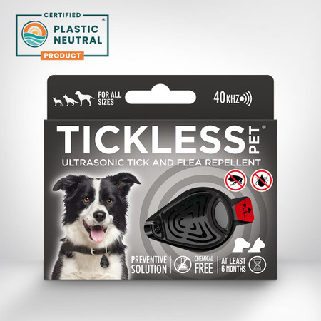 Tickless Ultrasonic Tick and Flea Repellent for Pets - black