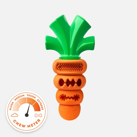 Happy Staffy Chomp Carrot Tough Dog Toy