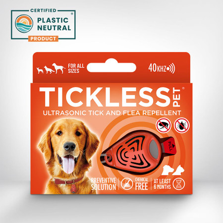 Tickless Ultrasonic Tick and Flea Repellent for Pets - orange