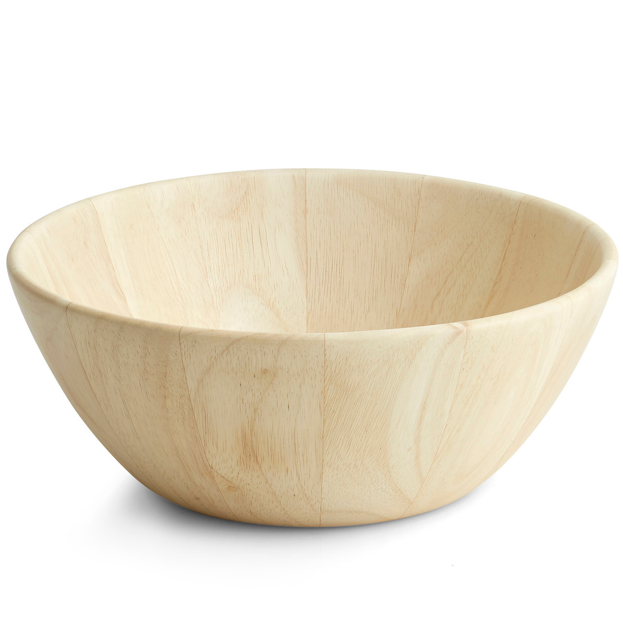 12" Whitewash Wood Salad Serving Bowl