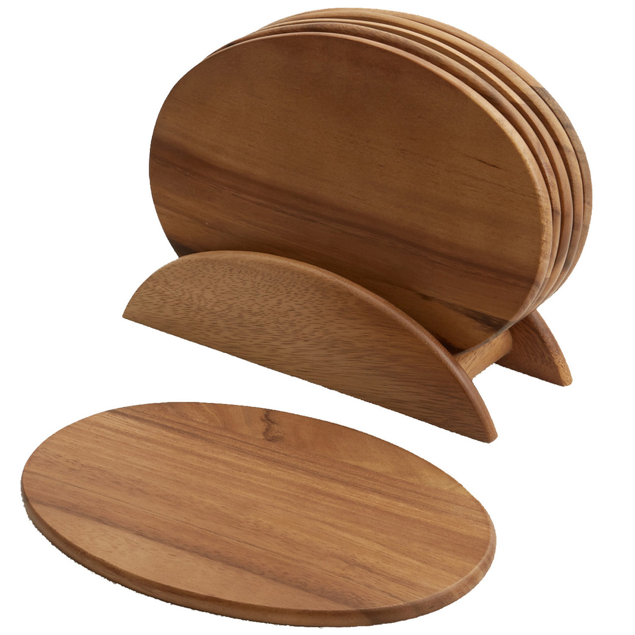 希少　トレー　ACACIA 木製プレート　7枚セット Acacia Wood 7 Piece Oval Board Set | WoodardandCharles.com