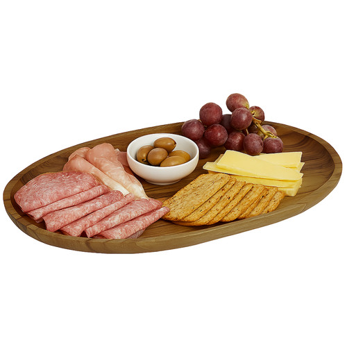 Oval Serving Tray / Platter, Acacia Wood, 10" x 15"