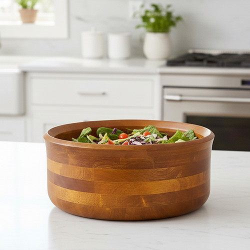 Salad / Serving Bowl, Stained Rubberwood, 10" x 4", Penang Collection