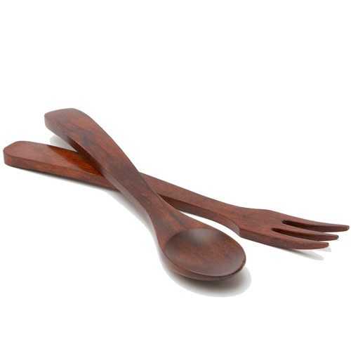 Salad Servers, Rubberwood, 12", Lampang Collection