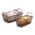 Rectangular Shelf Basket, 2 -Piece Set, Gold Handle Collection