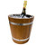 Champagne Bucket/Wine Chiller with Stainless Steel Liner, Acacia Wood, 9" x 8.75" 