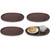 Oval Serving Tray / Platter, 4-Piece Set, Walnut Stained, Rubberwood, 6" x 10"