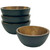 Salad / Serving Individual Bowl, 4-Piece Set, Acacia Wood, Onyx Collection Salad / Serving Individual Bowl, 4-Piece Set, Acacia Wood, Onyx Collection