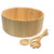 Salad / Serving Bowl, 3-Piece Set, Natural Rubberwood, 11" Bowl + Servers, Pasay Collection