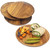 Round Plate, 4-Piece Set, Acacia Wood,  11" x 1/2"