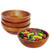 Salad / Serving Individual Bowls, 4-Piece Set, Stained Rubberwood,  7" x 2 1/2", Chiang Mai Collection