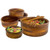 Salad / Serving Bowl, 7-Piece Set, Stained Rubberwood, 13" Bowl + 4 Individual Bowls + Servers, Penang Collection