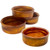 Salad / Serving Individual Bowls, 4-Piece Set, Stained Rubberwood, 7" x 2 1/2", Penang Collection