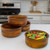Salad / Serving Individual Bowls, 4-Piece Set, Stained Rubberwood, 7" x 2 1/2", Penang Collection