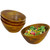 Salad / Serving Individual Bowls, 4-Piece Set, Stained Rubberwood, 7" x 3 1/4", Singapore Collection