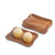 Pinched Serving Tray, 4-Piece Set, Acacia Wood, 7 1/2" x 5 1/4"