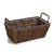 Rectangular Shelf Basket, 12" x 6" x 4 3/4", Metal Abaca Collection