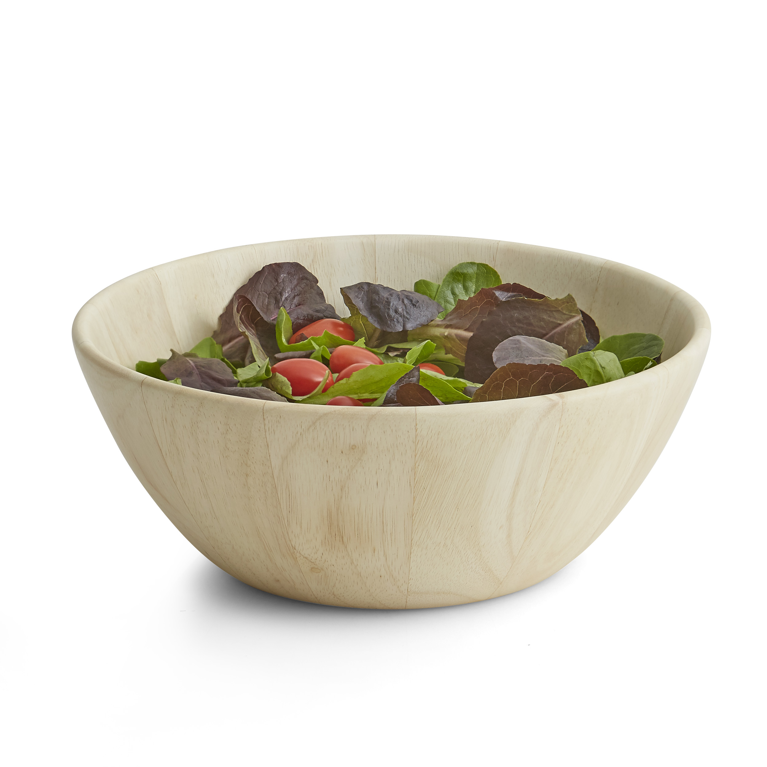 7 Pc Salad Bowl Serving Set Whitewash Wood