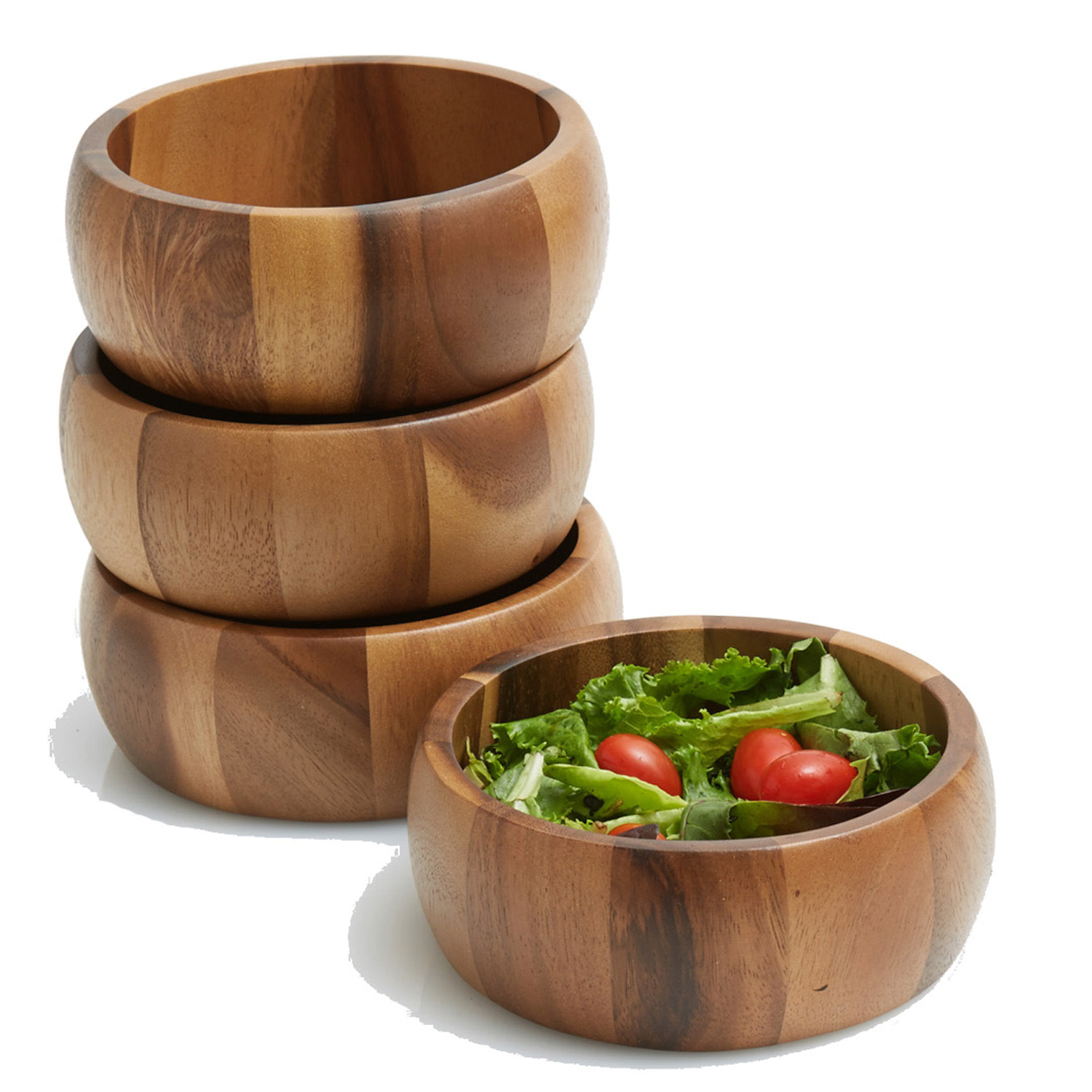 Salad / Serving Individual Bowls, 4-Piece Set, 6 1/2" x 2 1/2", Calabash Collection