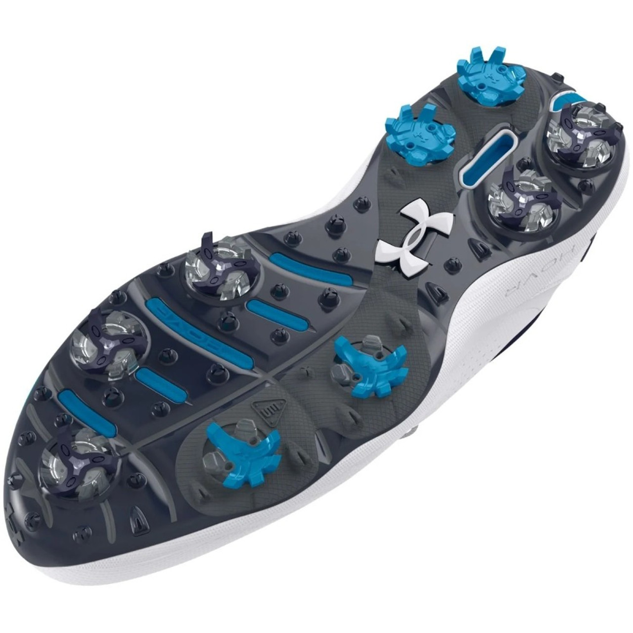 Under Armour HOVR ゴルフシューズ ホワイト/ブルー　鋲付き Under Armour HOVR ゴルフシューズ ホワイト/ブルー 鋲付き