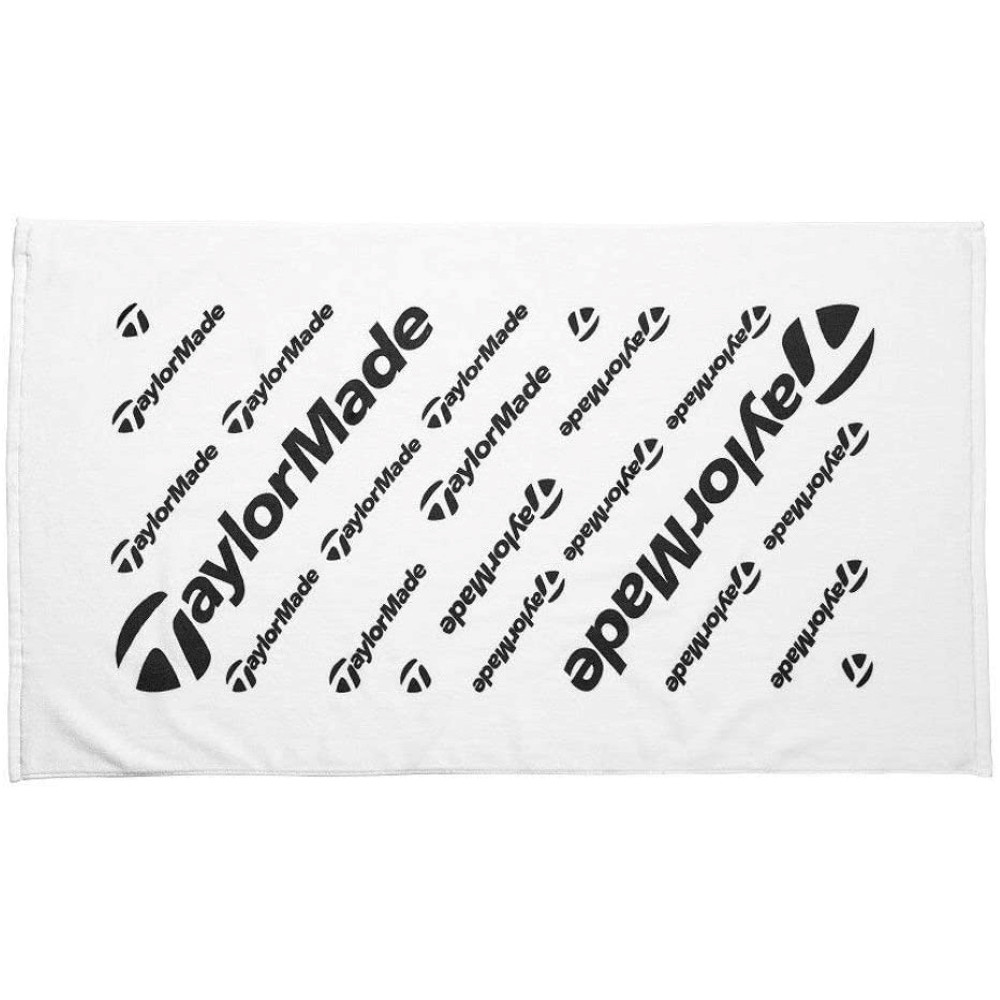 TaylorMade Golf Tour Towel - White / Black - Maple Hill Golf