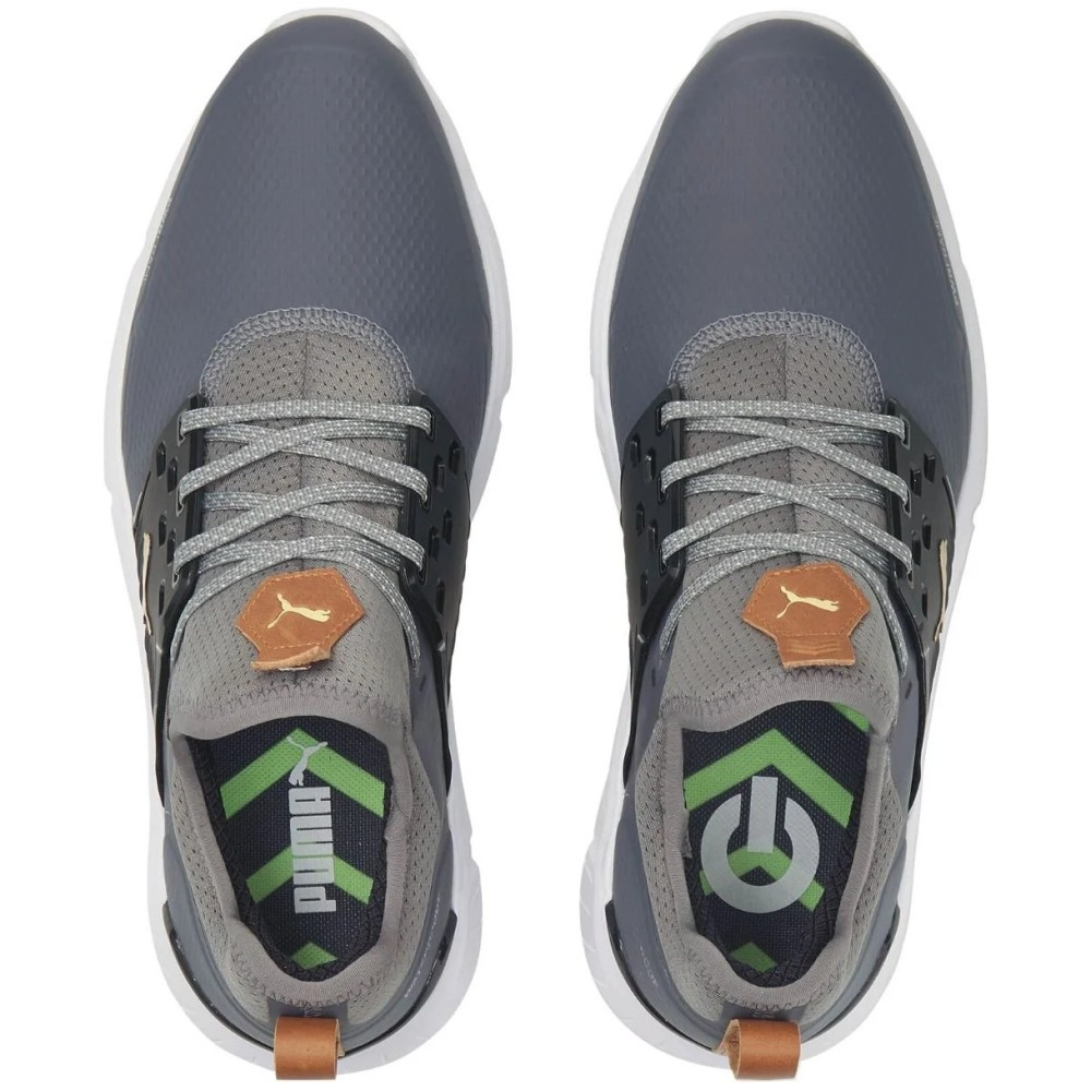Puma Men's Ignite Articulate Golf Shoes - Grey/Gold/Black - Maple