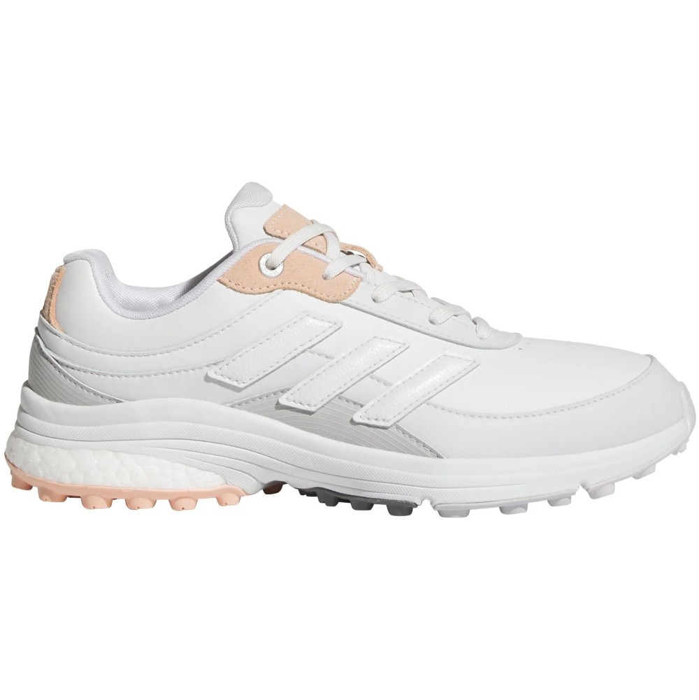 Adidas Women's Zoysia Spikeless Golf Shoes - White/Coral - Maple