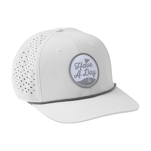 Breezy Have A Day Perforated Patch Rope Snapback Hat - Grey