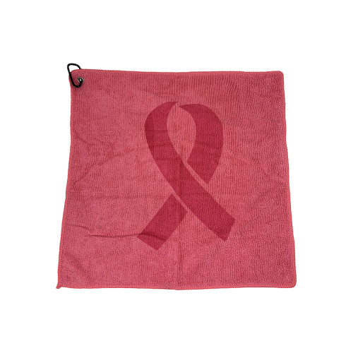 Devant Pink Ribbon Golf Towel 15" x 15"