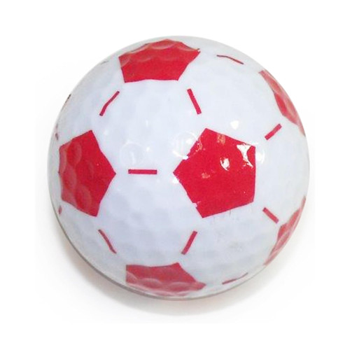 Nitro Novelty Golf Balls Soccer Ball 3 Ball Pack - White / Red