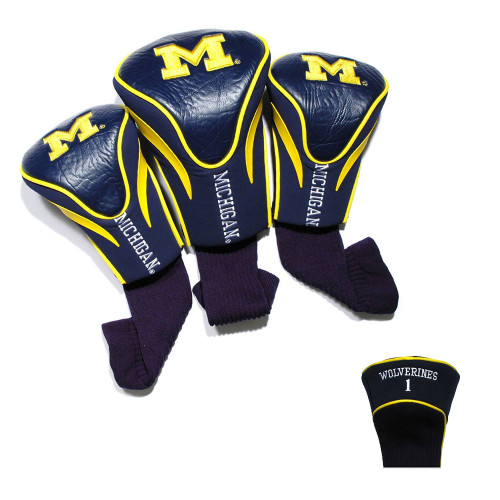 Team Golf NCAA Michigan Wolverines 3 Pack Contour Golf Headcover Set