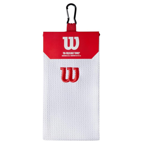 Wilson Staff Microfiber Tri-Fold Towel White / Red 16" x 21"