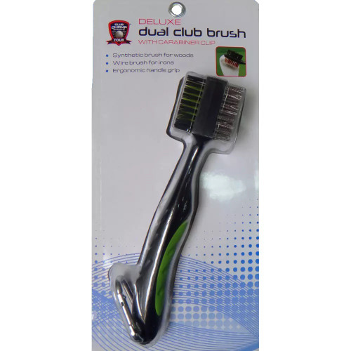 Club Champ Deluxe Dual Club Brush with Carabiner Clip