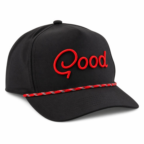 GoodGood Riverbend Rope Snapback Hat - Black / Red