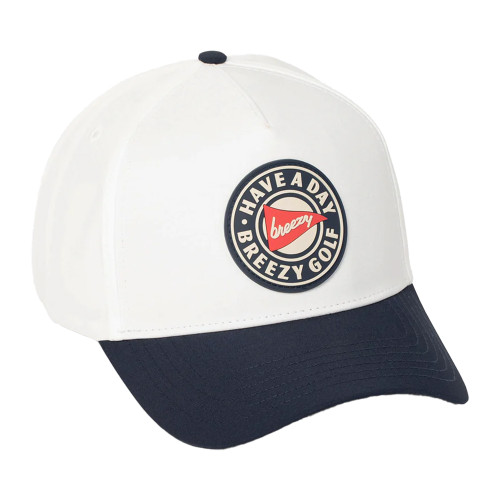 Breezy Hero Logo Navy & Red Contrast Snapback Hat
