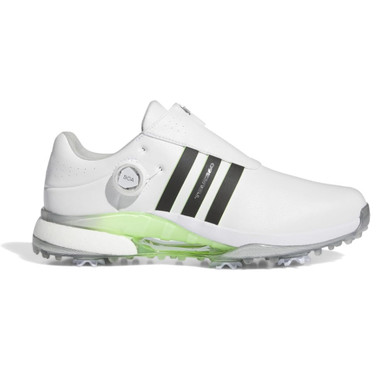 Adidas Men's Tour 360 24 BOA Golf Shoes - White/Black/Green