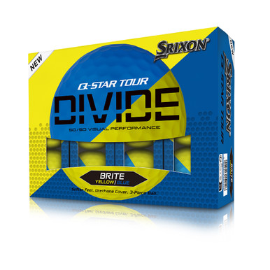 Srixon Q-Star Tour Divide 2 Golf Balls - Brite Yellow / Blue