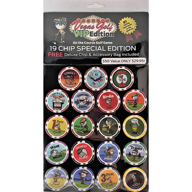 Vegas Golf 19 Chip VIP Edition Course Gambling Game w/ Free Bag
